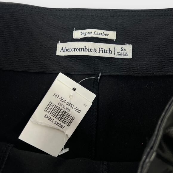 Abercrombie & Fitch A&F Split-Hem Vegan Leather Flare Pant Size Small SHORT NEW - Picture 6 of 11